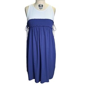 Zara Blue and White Knit Mini Dress — Size M